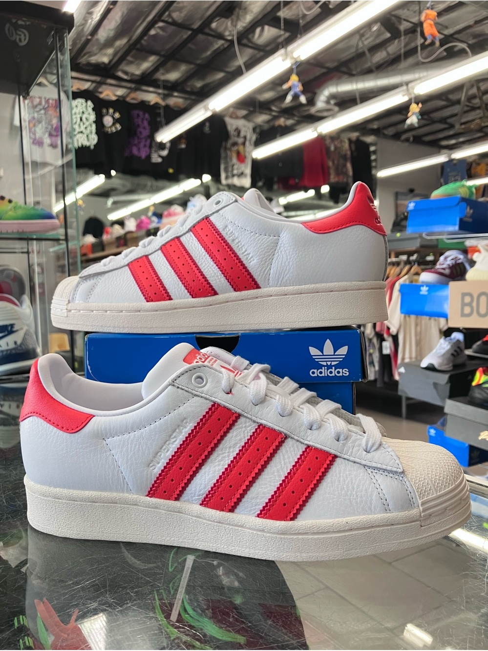 Women’s Adidas Superstar Cloud White Bright Red Size 8